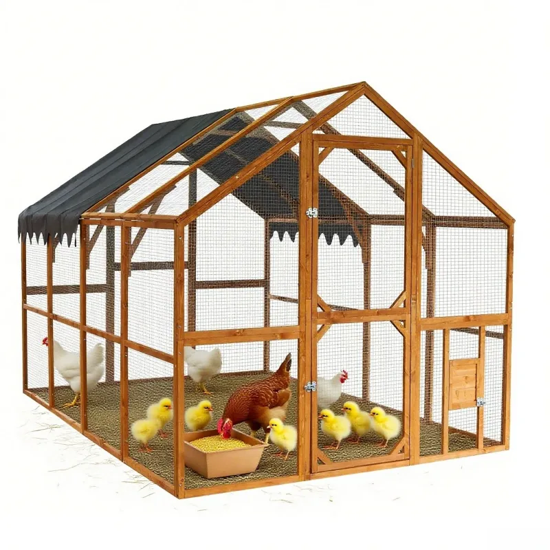 Outdoor Large Wooden Chicken Coop Run Small Animal Enclosure: Antique Copper 110" Large Size Waterproof Cover