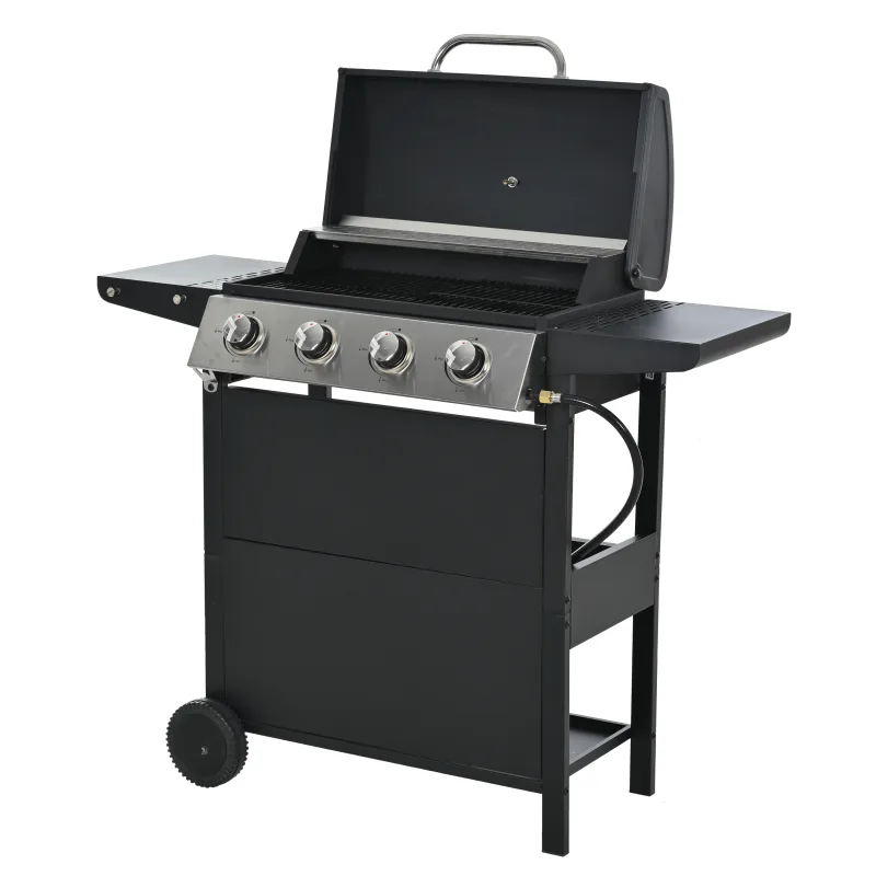 34,000 BTU 4 Burner Propane Gas Grill Barbecue Grill For Patio Garden Cook BBQ