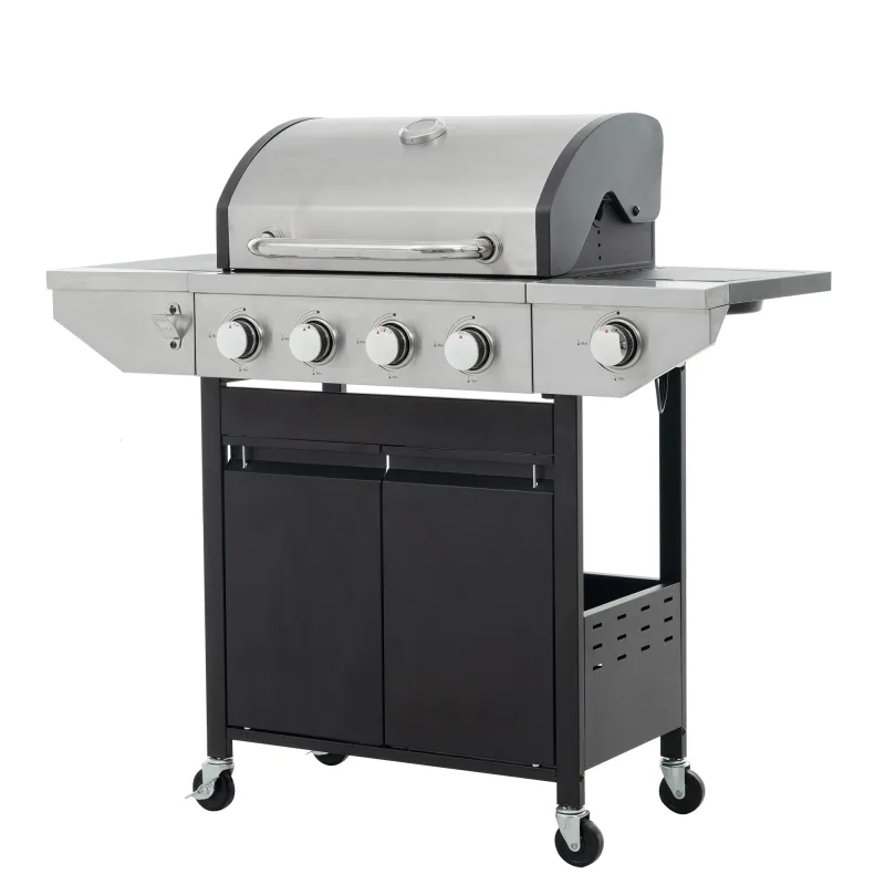 51,000 BTU 4 Burner+1 Side Burner Propane Gas Grill Stainless Steel BBQ Grill